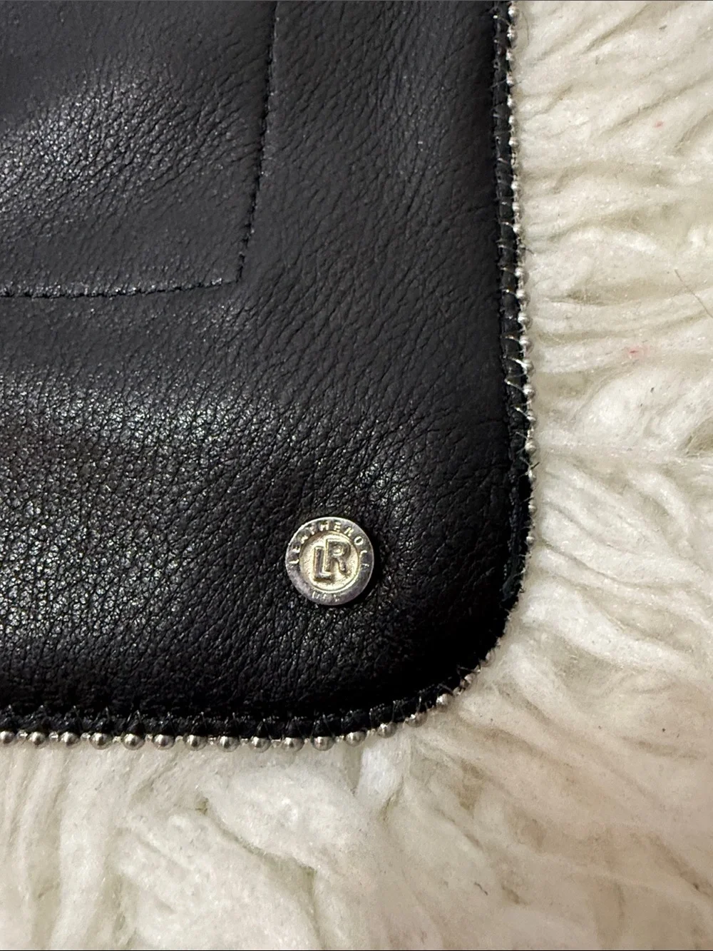 Leatherock Alana Cell Pouch Black Stud-Trim Leather Crossbody Bag